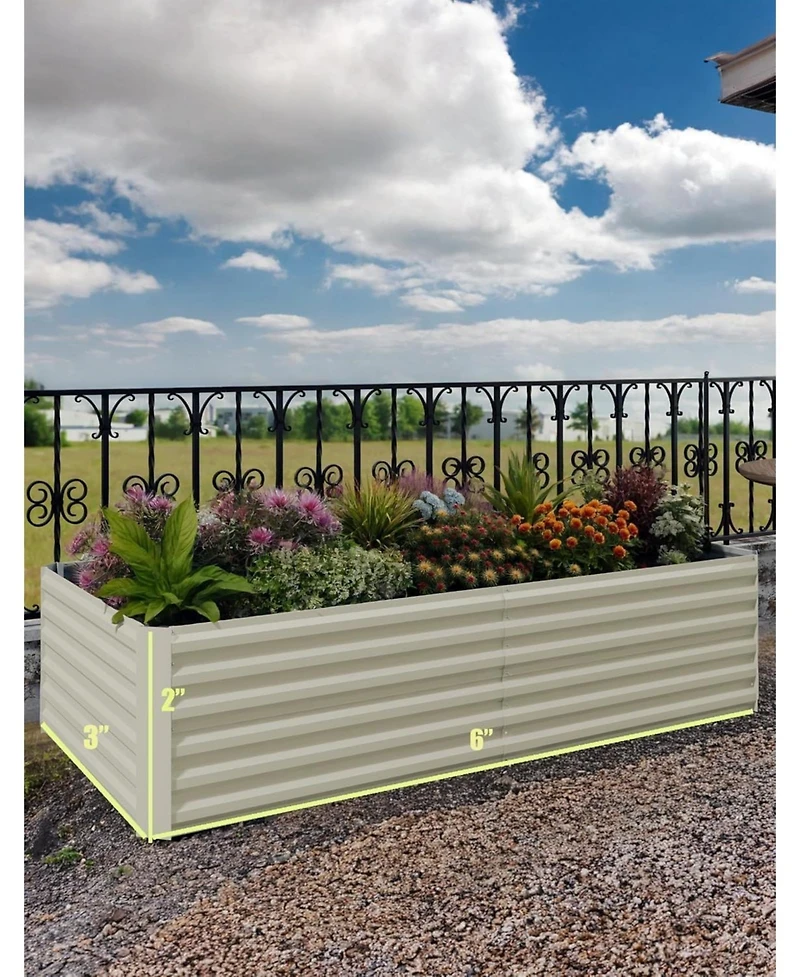 Xo 2-Pack 6x3x2FT Metal Raised Garden Bed, Heavy Duty Planter Boxes for Vegetables Herbs Flowers, Outdoor Garden Bed
