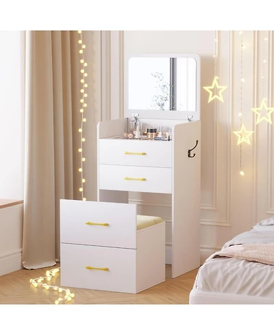 Vlsrka 3 1 Vanity Desk with Flip Top Mirror for Bedroom