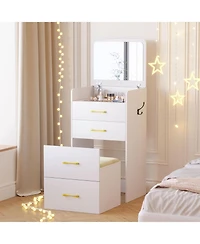 Vlsrka 3 1 Vanity Desk with Flip Top Mirror for Bedroom
