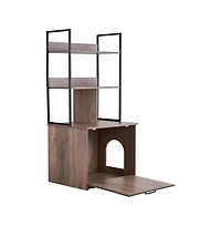 Ruie 23.6 in Cat Litter Box Enclosure Cabinet with Storage Shelves Modern