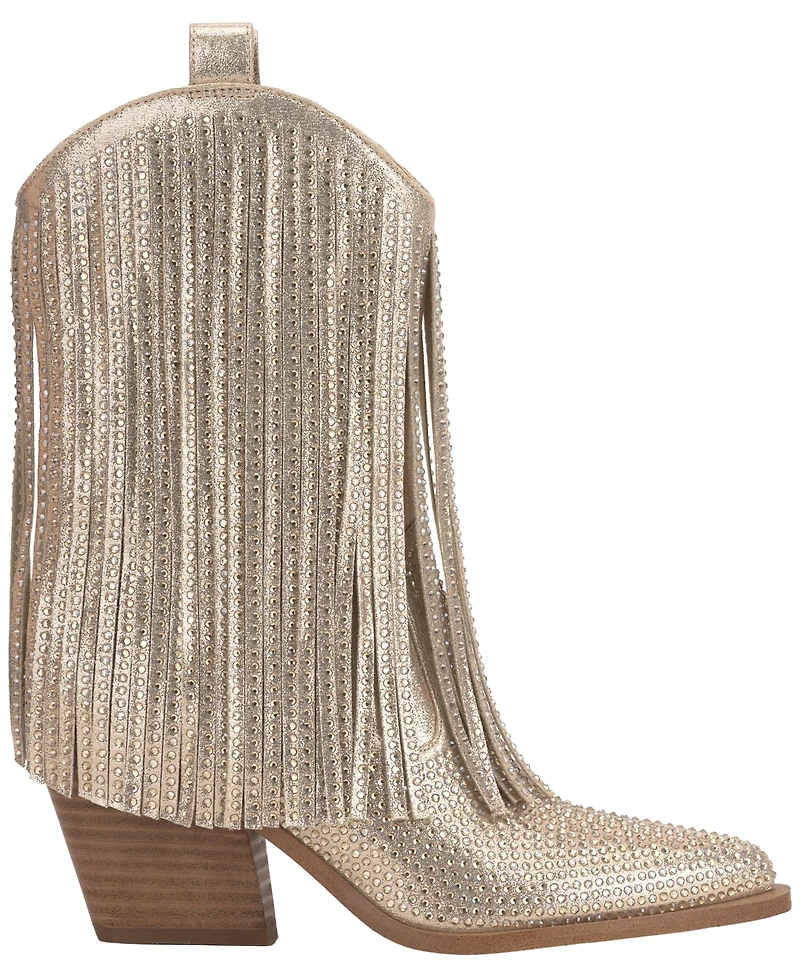 Jessica Simpson Paredisa Rhinestone Fringe Cowboy Booties