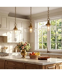 Tribesigns 1-Light Pendant Light, Clear Glass Shade Island Fixture for Dining Room Living Room Bedroom Kitchen Island