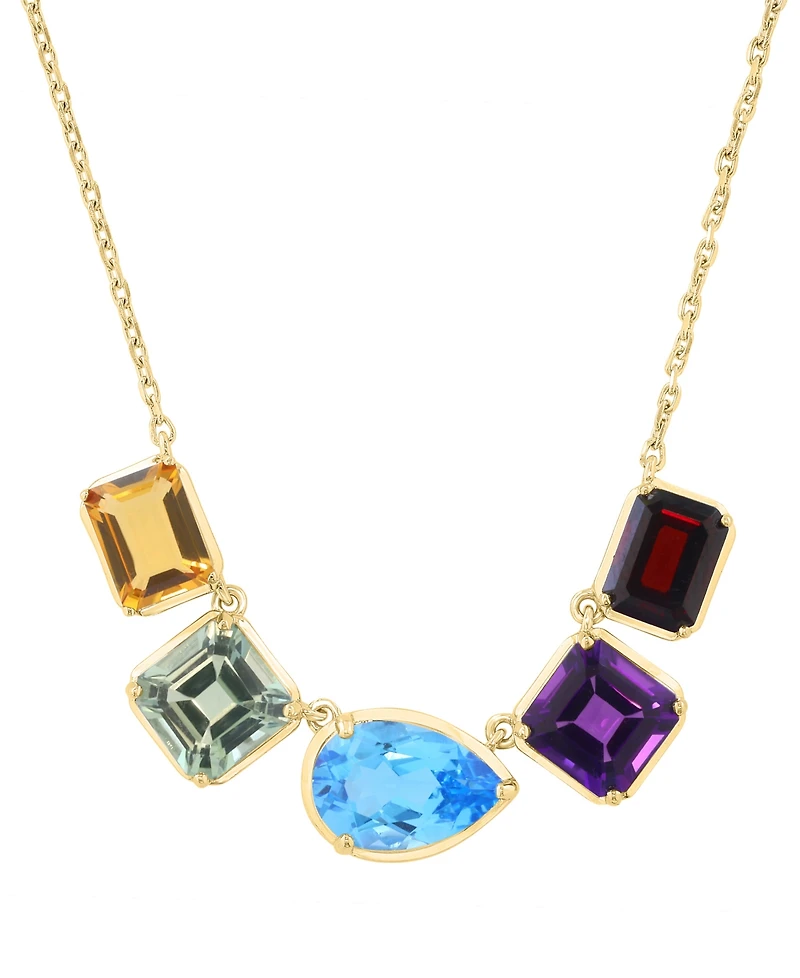 Effy Collection Multi-Gemstone Necklace (10-1/4 ct. t.w.) in 14k Gold Over Sterling Silver