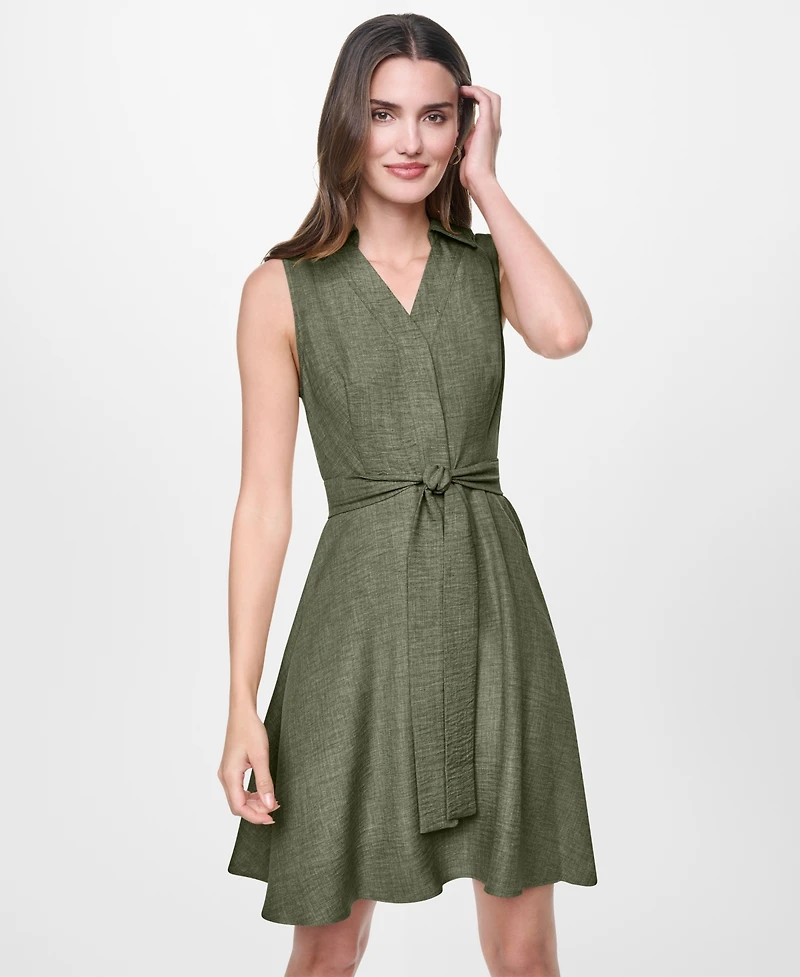 Dkny Women's Sleeveless Button-Front Shirt Dress