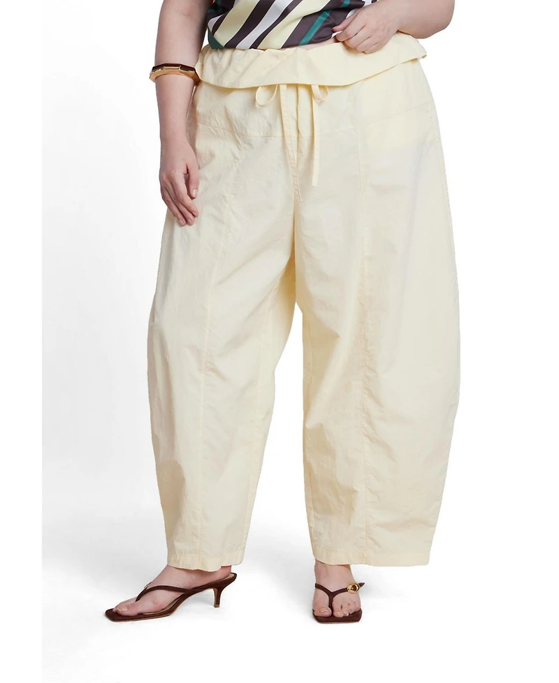 Eloquii Women's Foldover Tie Waist Pant