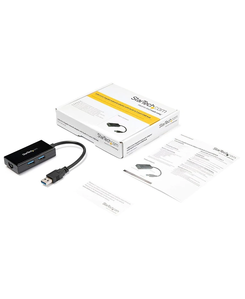 StarTech.com Usb 3.0 To Gigabit Network Adapter With Built-In 2 Port Usb Hub