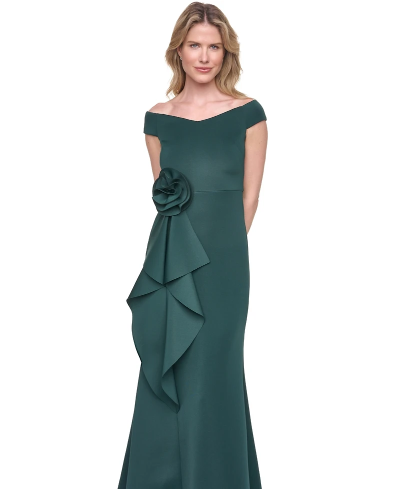 Eliza J Women's Off-The-Shoulder Ruffle-Front Ball Gown