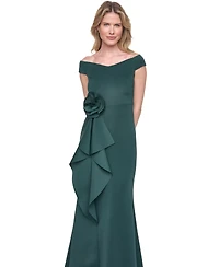 Eliza J Women's Off-The-Shoulder Ruffle-Front Ball Gown