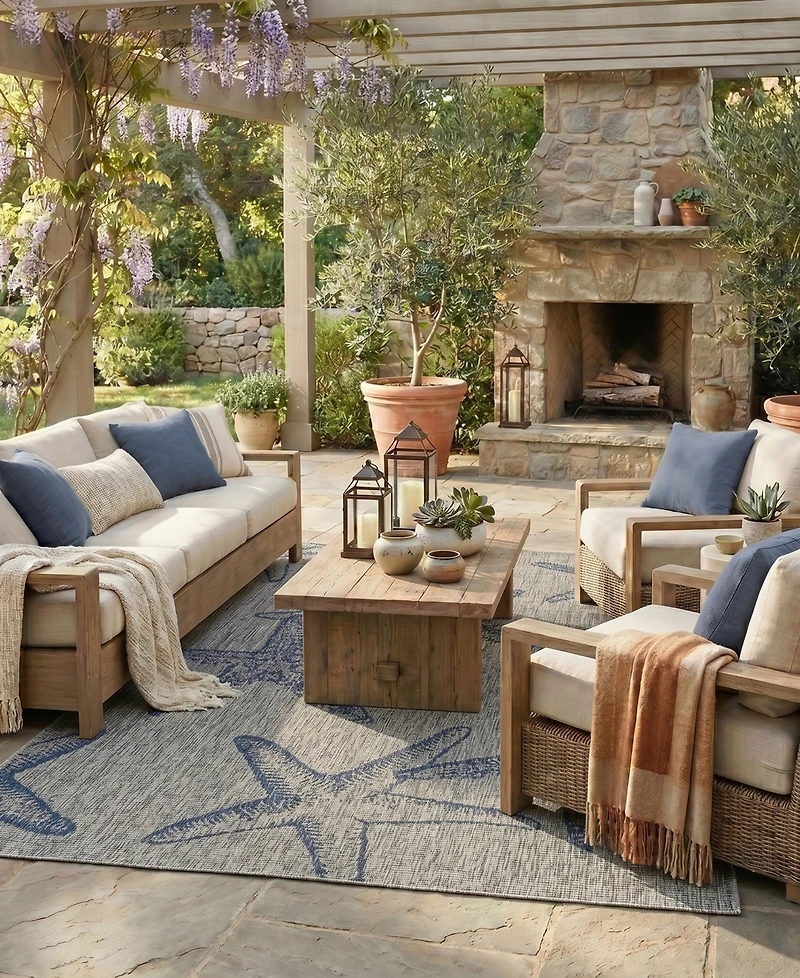 Closeout! Lr Home Nassau NASS810C 5' x 7' Outdoor Area Rug