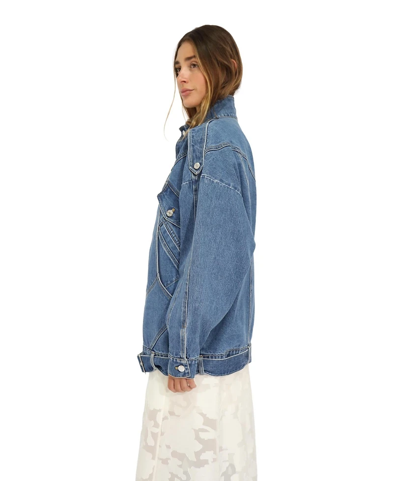 Belle & Bloom Women's and Downtown Denim Oversized Jacket