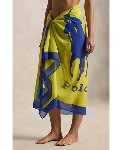 Polo by Ralph Lauren Women's Big Pony Long Scarf Swimsuit Cover Up
