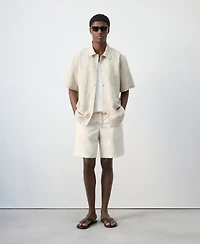 Mango Men's Linen Lyocell 8.27" Shorts