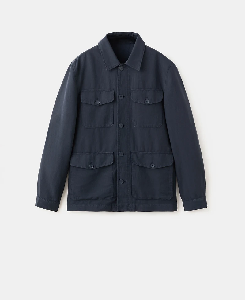 Mango Men's Pockets Lyocell-Linen Jacket