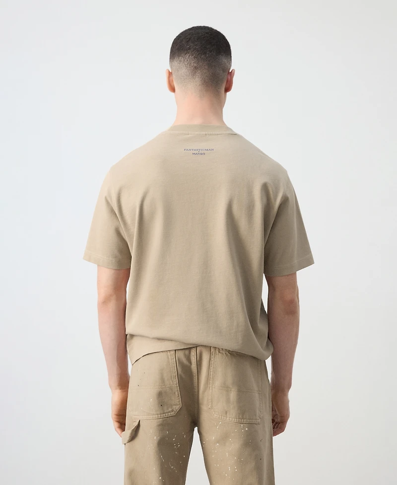Mango Men's Cotton Printed T-Shirt