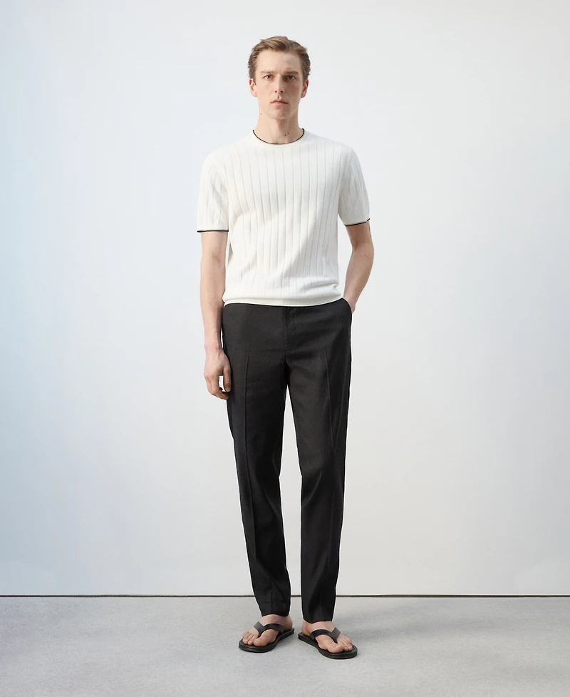 Mango Men's Fine-Knit Cotton T-Shirt