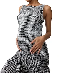 Ingrid + Isabel Women's Maternity Sleeveless Smocked Short Dress