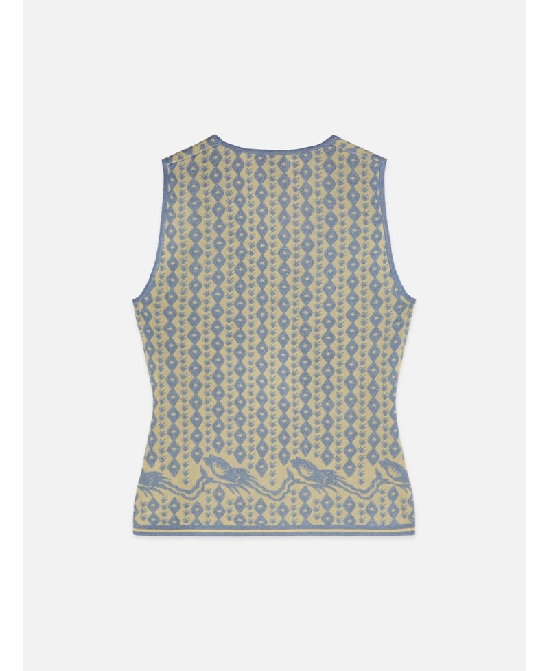 Scotch & Soda Women's and Jacquard Knitted Vest, Cactus Stripe Placed Raffia, Xlarge