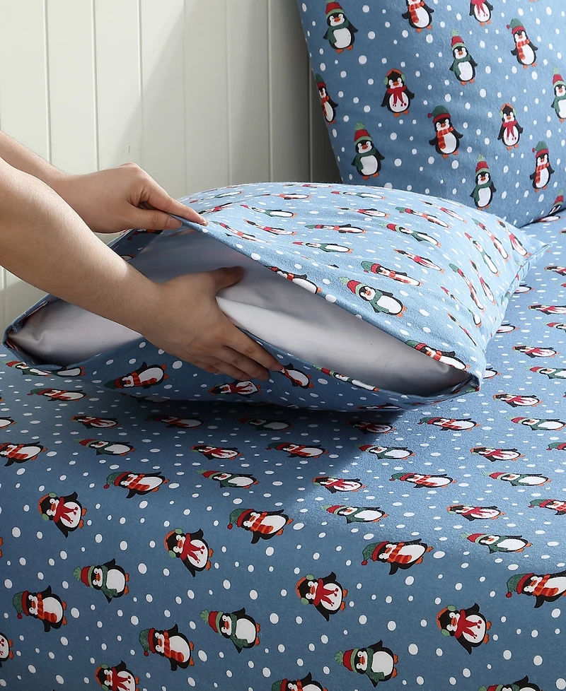 Winter Nights Cotton Flannel Queen Sheet Set