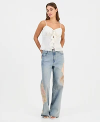 Guess Women's Sleeveless Saisha Babydoll Top