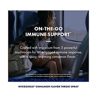 Host Defense MycoShield Throat Spray - Immune Health Support Dietary Mushroom Supplement with Chaga, Reishi