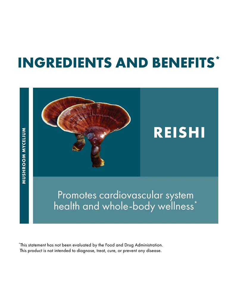 Host Defense Reishi Powder - Mushroom Mycelium Powder - Heart & Immune Health Support Supplement - Mushroom Supplement to Support Energy & Vitality