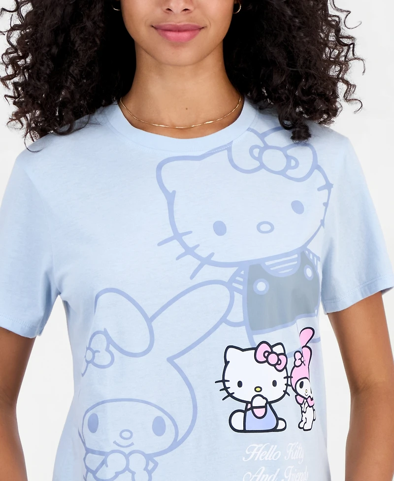Sanrio Juniors' Hello Kitty & My Melody Crewneck Tee