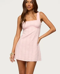 Edikted Women's Citrina Lacey Striped Mini Dress