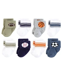 Hudson Baby Baby Boys Hudson Cotton Rich Newborn and Terry Socks 8-Pack