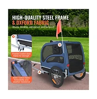 Ruie Foldable Dog Bike Trailer 100 lb Capacity 31.9 in Cabin Pet Bicycle Carrier