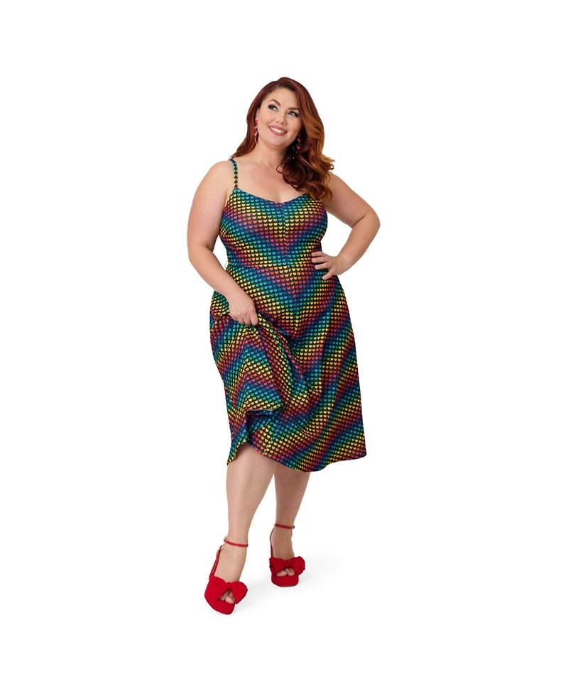 Smak Parlour Plus Size 1970s Chevron Midi Dress