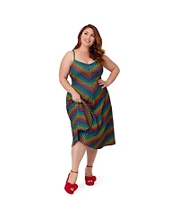 Smak Parlour Plus Size 1970s Chevron Midi Dress
