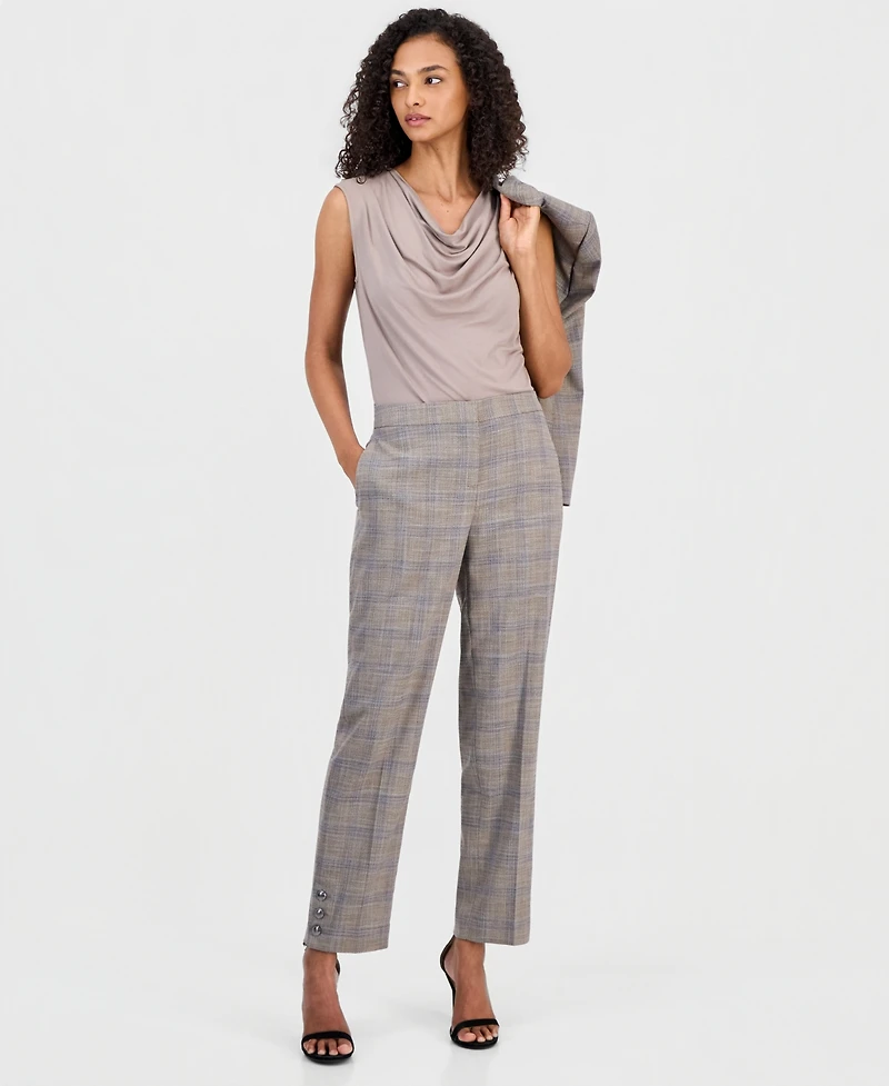 Anne Klein Women's Mid-Rise Straight-Leg Ankle Pants