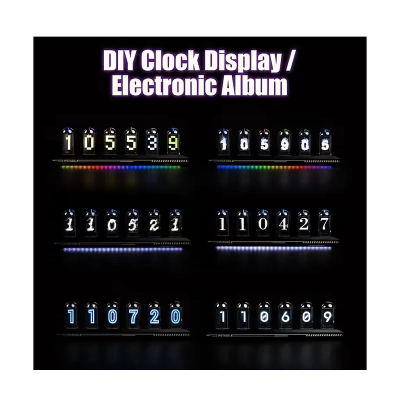Artudatech Nixie Tube Clock with Wi-Fi Sync – Ips Display, Rgb Light & Weather for Desk