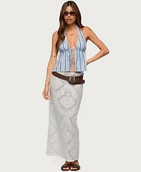 Edikted Women's Galee Tie Front Linen Look Top