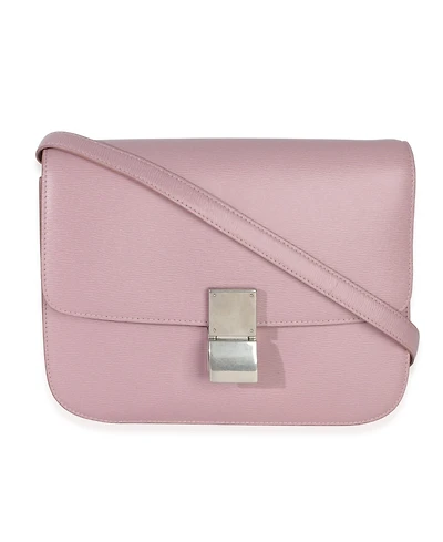 Pre-Owned Celine Pink Textured Calfskin Small Box Bag