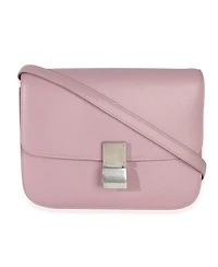 Pre-Owned Celine Pink Textured Calfskin Small Box Bag