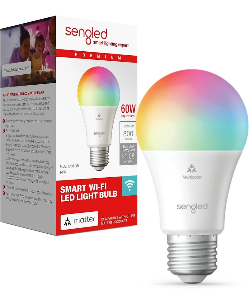 Sengled Led Smart Light Bulb (A19), Matter-Enabled