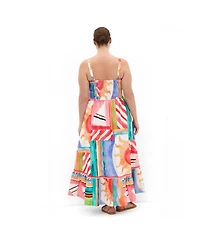 City Chic Women's Plus Size Sunlit Print Maxi Dress
