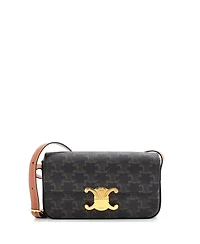 Pre-Owned Celine Triomphe East-West Shoulder Bag Triomphe Coated Canvas
