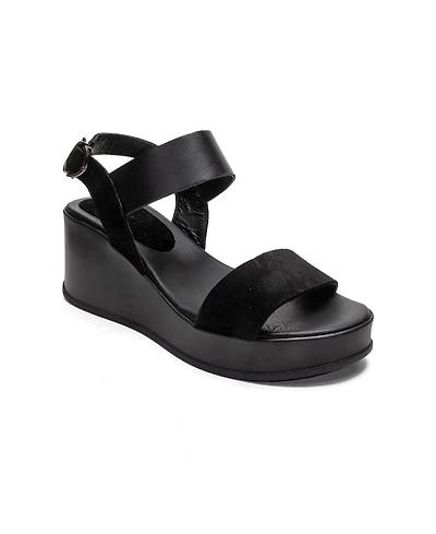 Forever & Always Shoes Women's Lolanthe Leather Wedge Sandal