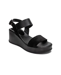 Forever & Always Shoes Women's Lolanthe Leather Wedge Sandal