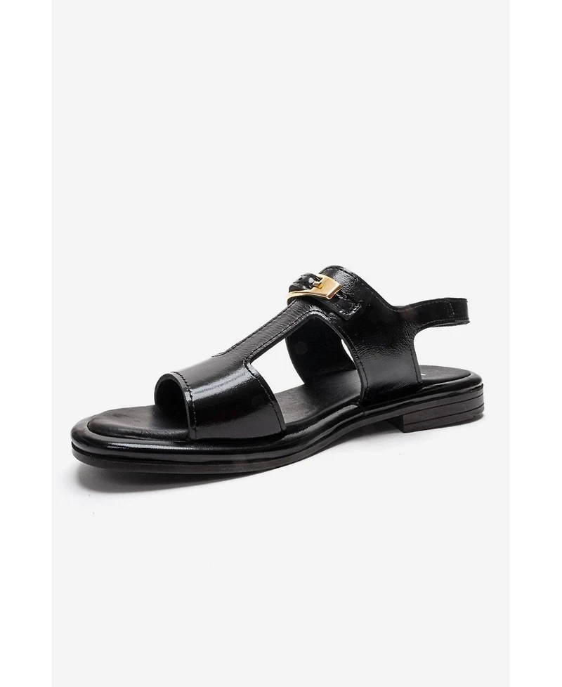 Forever & Always Shoes Women's Auren Leather Buckle Sandal