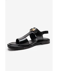 Forever & Always Shoes Women's Auren Leather Buckle Sandal