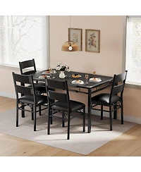 gaomon Dining Table Set for 4 with Upholstered Chairs, Dining Room Table Set for 4, for Kitchen, Apartment