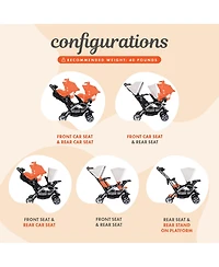 Baby Trend Sit N Stand Travel Double Baby Stroller and Car Seat Combo, Khaki