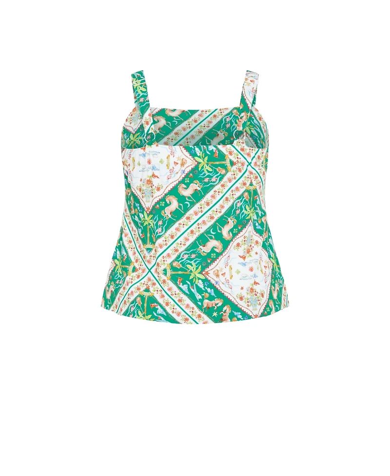 City Chic Women's Plus Jayla Prairie Print Top