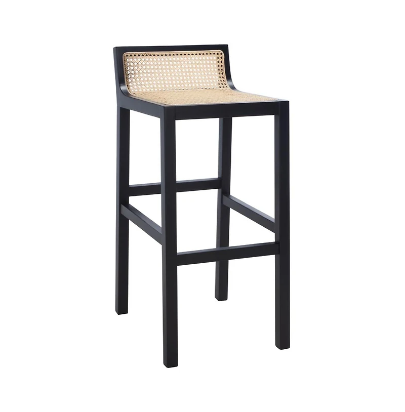 Safavieh Saito Low Back Cane Bar Stool