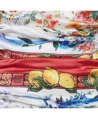 Pre-Owned Dolce & Gabbana Women's Floral Print Satin Ruched Mini Dress