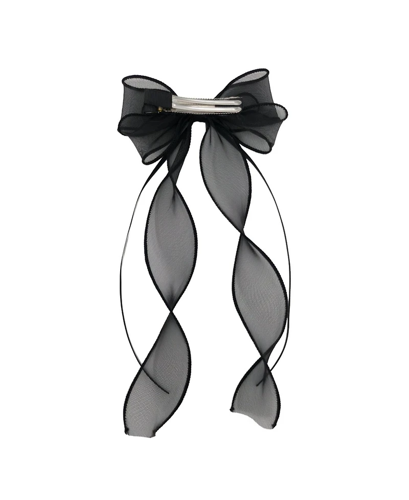 Puttisu Girls Organza Double Ribbon Clip Gift Set with Tin Case