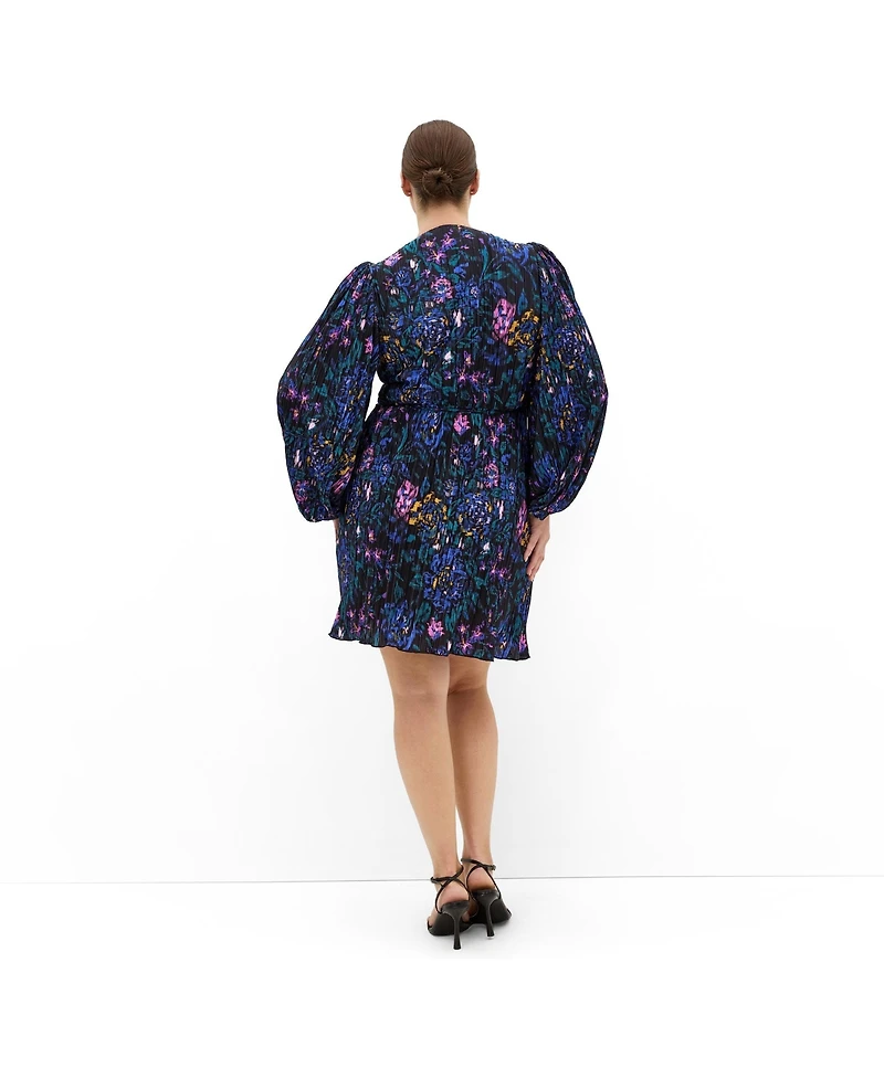 City Chic Women's Kira Etched Print Wrap Mini Dress